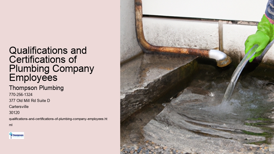 Qualifications and Certifications of Plumbing Company Employees